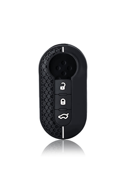 choice2 White Line Silicone Car Key Fob Shell Cover for FIAT 500 500L 500X Ab...