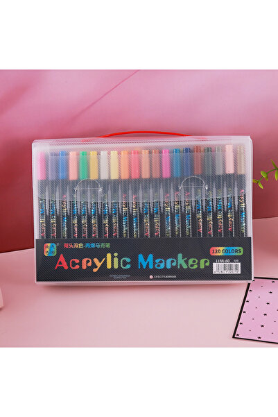 Choice4 60Pcs-120 Colors 24-120 Colors Dual Tip Acrylic Marker Pens Set Brush...