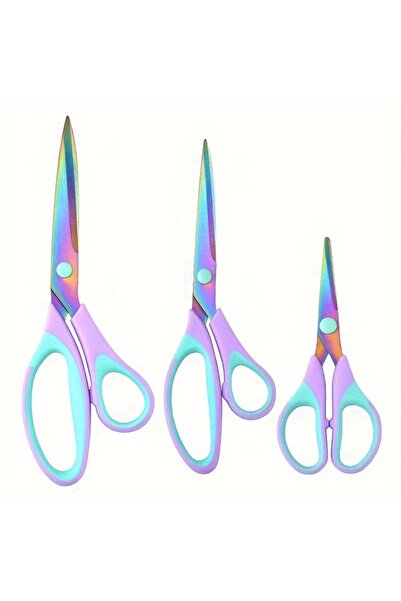 Choice 3pcs Sharp Titanium Blades 3pcs Craft Scissors Set - Soft Grip Handles...