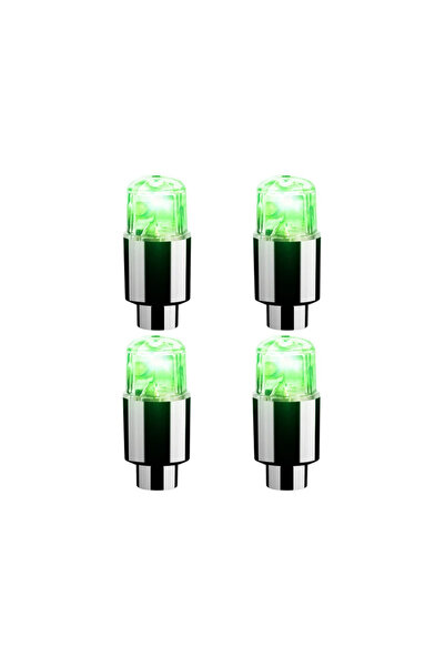 Choice6 أغطية صمامات إطارات LED خضراء (4 قطع) مع أضواء، أغطية صمامات هواء متي...