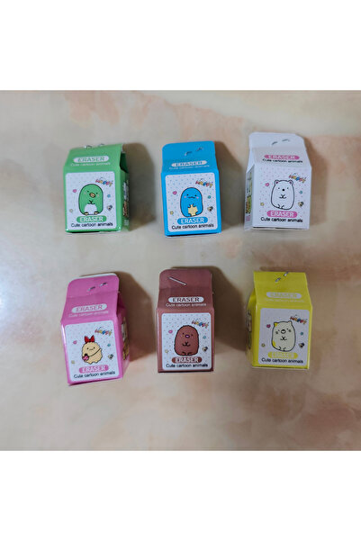 Choice 6 pcs Mixed Color 1-6-36 pcs Stationery Kawaii Milk Box Animals Studen...