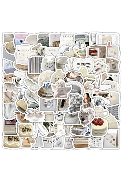 Choice1 30 قطعة (10/30/50/100 قطعة) ملصقات كرتونية بيضاء لطيفة على طراز Ins، ...