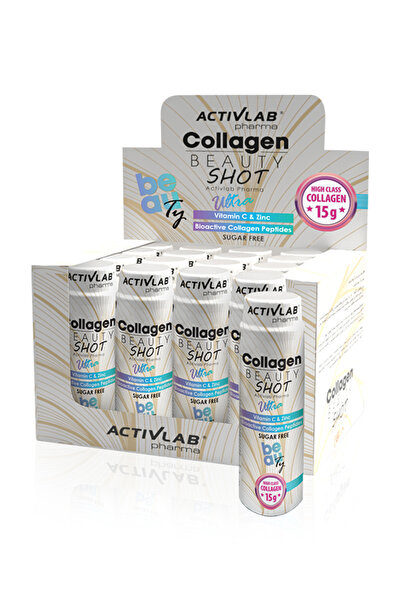 ACTIVLAB PHARMA كولاجين بيوتي شوت ألترا 15 جرام، 12×80 مل، فيتامين سي + زنك، ...