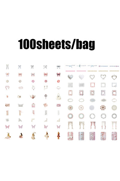 Choice مجموعة ملصقات S29163-1 Mr.Paper من 100 قطعة بتصميم الدانتيل الرومانسي،...
