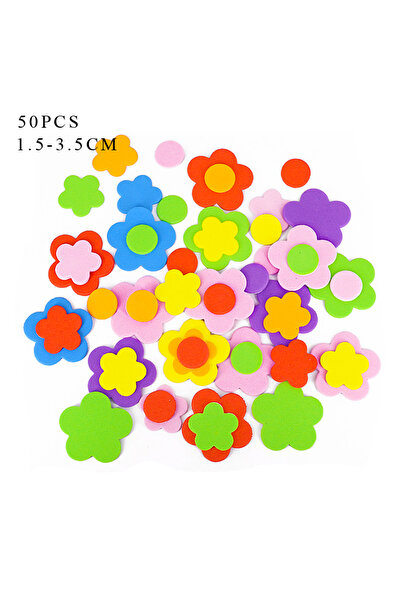 choice2 50Pcs Flowers Geometric Figure Foam Sticker Star Heart Animals Foam S...