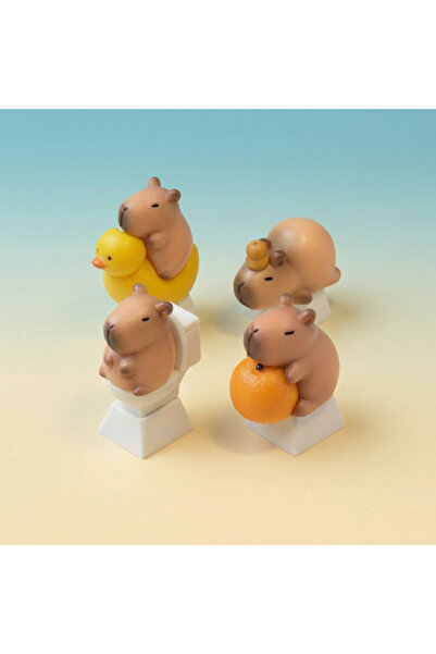 Choice1 4pcs Cute Capybara Keycaps Set Cartoon Animal Design Mechanical Keybo...