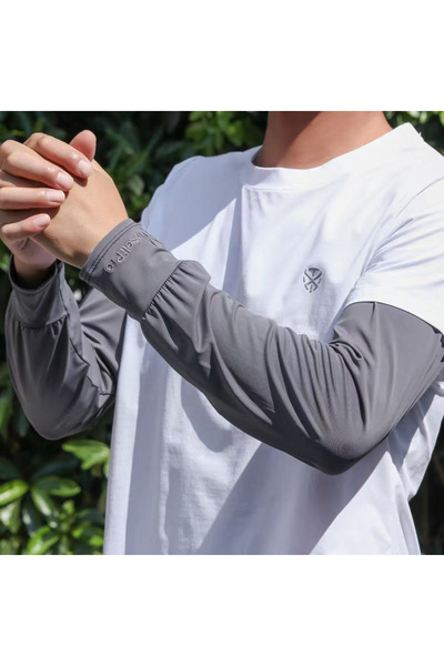 choice2 Dark Gray Cooling Arm Sleeves Breathable Sun Protection Ice Slik Slee...