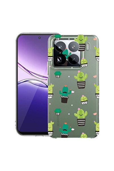 bestcase ¬Æ Husa Clear Slim Silicon Compatibila cu Xiaomi 15 Pro, Happy Cactu...