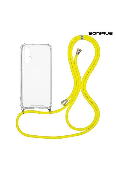 Sonique Θήκη Σιλικόνης με Κορδόνι Armor Clear Honor 20 / Nova 5T Κίτρινο
