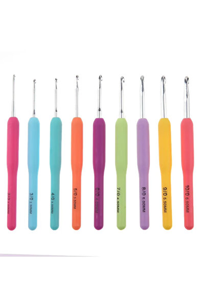 Choice3 Set B no bag Crochet Hooks Set Yarn Knitting Needles with Case Colorf...