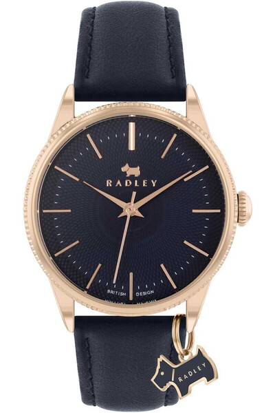 Radley Γυναικείο ρολόι 35 χιλιοστά με μπαταρία και μπλε δερμάτινο λουράκι