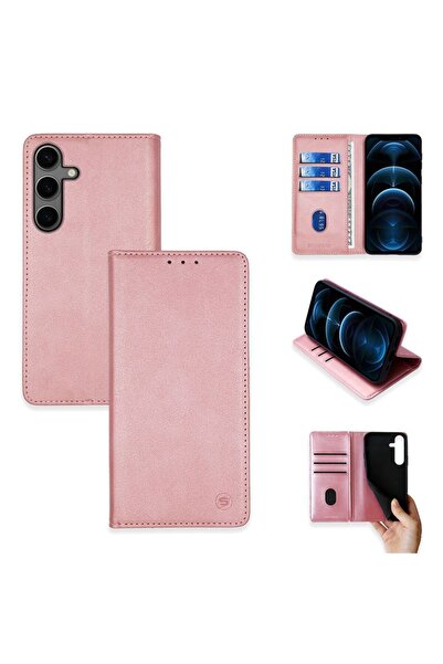 Sonique Θήκη Πορτοφόλι Vintage Magnet Wallet Samsung Galaxy S24 Plus Ροζ Χρυσό