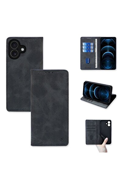 Sonique Θήκη Πορτοφόλι Vintage Magnet Wallet Apple iPhone 17 Μαύρο