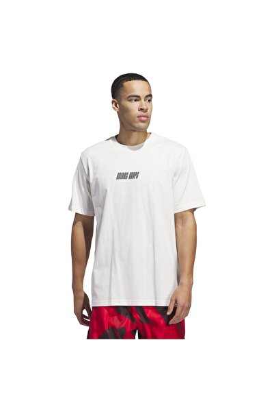 adidas Tricou bărbătesc cu mânecă scurtă, cu imprimeu Hoops, mărimea M