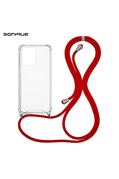 Sonique Θήκη Σιλικόνης με Κορδόνι Armor Clear Xiaomi Redmi Note 12 4G Κόκκινο