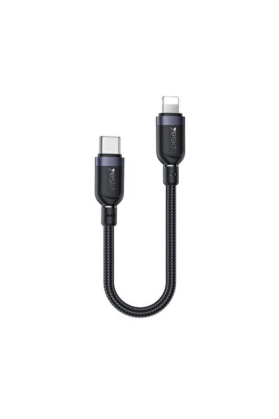 Yesido Καλώδιο CA187 Braided Type-C σε Lightning 27W 0.3m Μαύρο