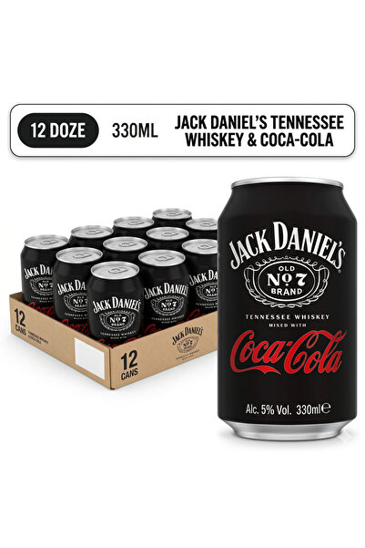 Coca-Cola Jack Daniel's & Ready-to-Drink Cans, 5% ABV, 330ml (12 Pack)