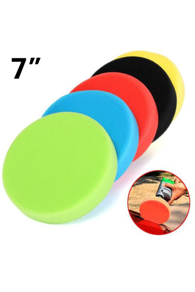 Choice 5pcs 7 Inches 180mm Car Round Flat Polishing Wheel Foam Buffing Sandin...