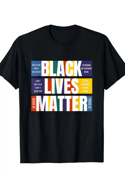 yiou trendy clothing Men's Retro BLM Black History Month T-shirt