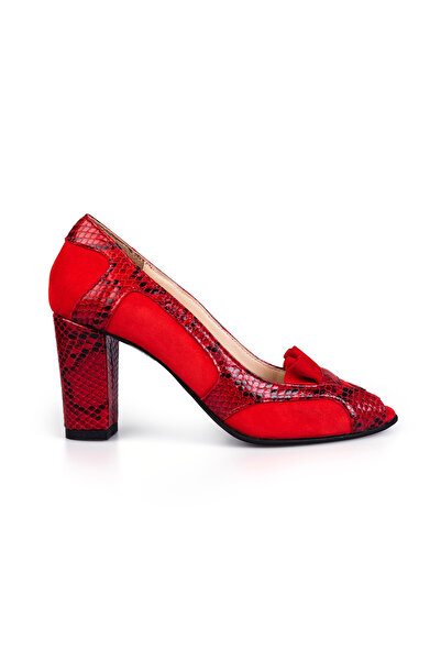 UrbanShoes Pantofi eleganți damă, decupați din piele naturală - 2043 Roșu Vel...