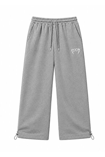 zaee Tiger Fang Embroidered Adjustable Leg Baggy Sweatpants