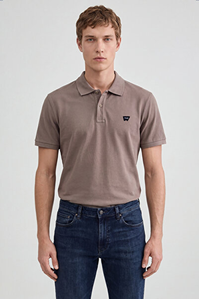 WRANGLER Regular Fit Normal Kesim Polo Yaka %100 Pamuk Bordo Tişört