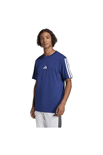 adidas Tricou bărbătesc Essentials cu 3 dungi, din jerseu simplu, mărimea M