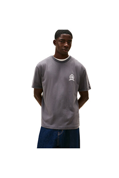 Tommy Hilfiger Tricou bărbătesc cu mânecă scurtă, lejer, cu emblemă, mărimea M