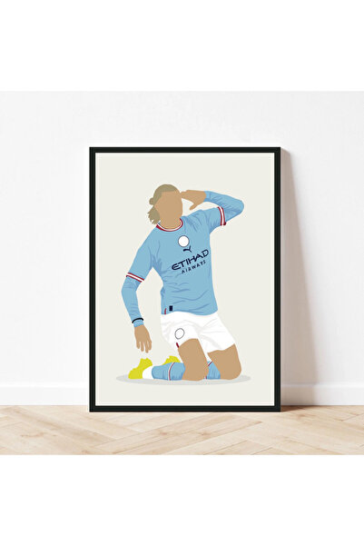 Boomah Accessories Erling Haaland Minimal Illustration Poster with Frame 50x40cm
