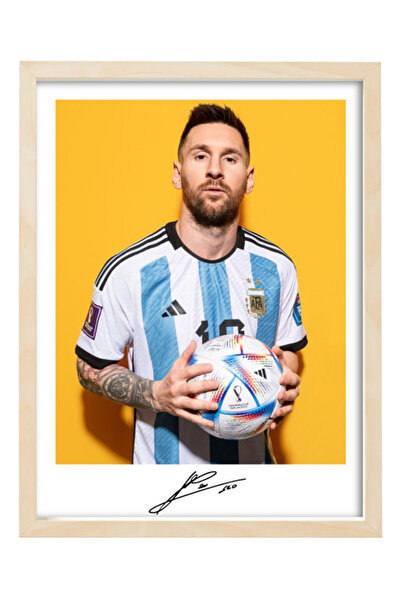 Boomah Accessories Lionel Messi Argentina FIFA World Cup Autographed Poster w...