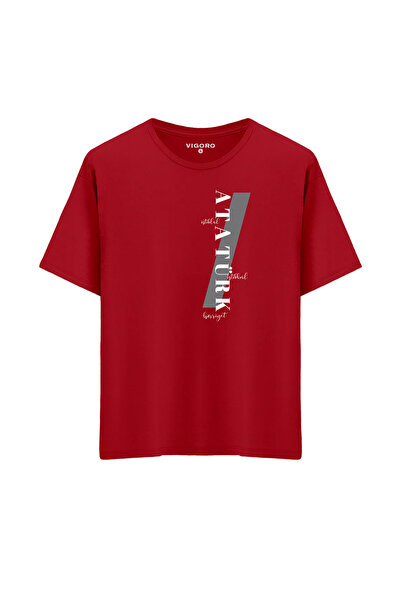 Atatürk Baskılı Oversize %100 Pamuk Unisex T-shirt