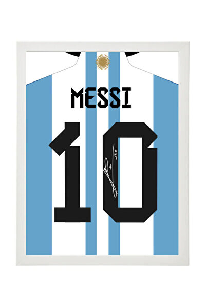 Boomah Accessories Lionel Messi Argentina Autographed Jersey Poster with Fram...