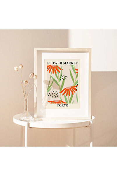 Boomah Accessories Flower Market Tokyo Daisies Botanical Art Poster with Fram...