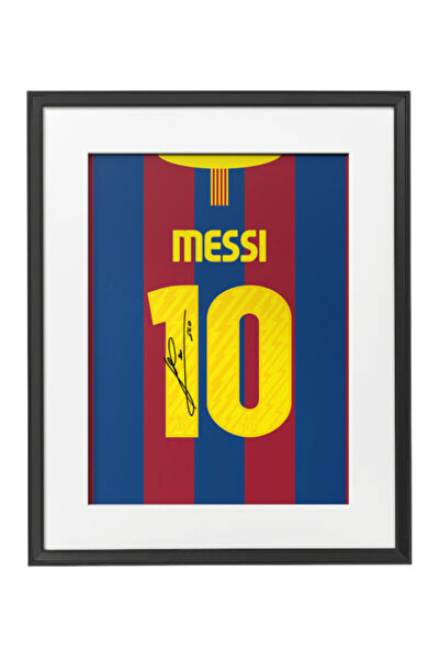 Boomah Accessories Lionel Messi Barcelona 2010-11 Autographed Jersey Poster w...