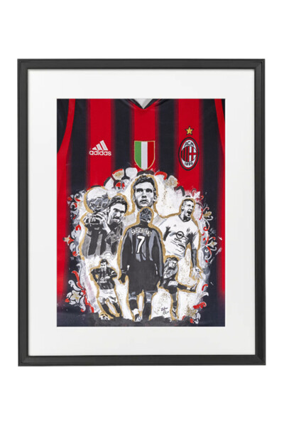 Boomah Accessories Shevchenko AC Milan Jersey Art Poster with Frame 50x40cm