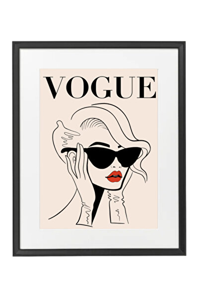 Boomah Accessories Vogue Fashion Girl Design Abstract Wall Art Poster with Fr...