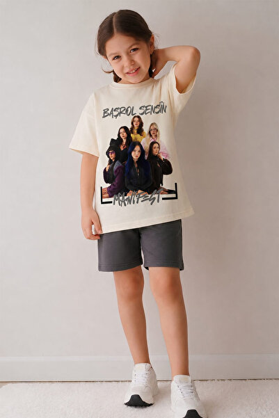Belya Kids Wear Κοριτσίστικο Σετ Μπλούζα και Σορτς σε Μεγάλο Μέγεθος, Σχέδιο ...