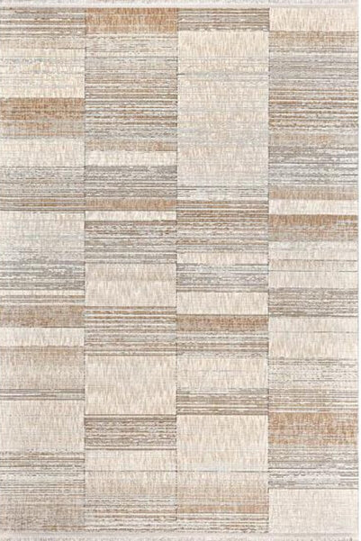 GÜMÜŞSUYU Adara 18347 J10 Bej Geometrik Desenli Modern Salon Halısı