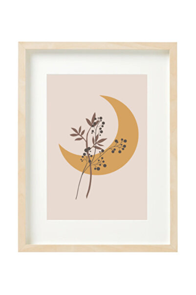 Boomah Accessories Floral Moon, Mid Century Modern Art Boho Décor Poster with...