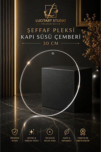 LucitART 5 Adet Şeffaf Pleksi Çember 30 CM 2mm Kalınlığında | Kapı Süsü & Dek...