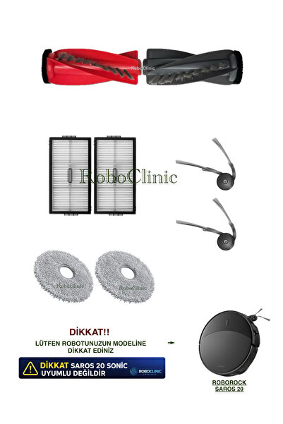 Roboclinic فرشاة بديلة متوافقة مع مكنسة روبوروك ساروس 20 الروبوتية، فلتر، ممس...