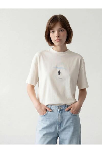 LC Waikiki Tricou de damă cu imprimeu și guler rotund (S6)