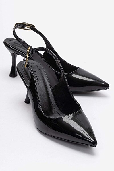 CCWAY AYAKKABI Women's Thin Heeled Buckle-Strapped Open-Back Pointed Toe Heel...
