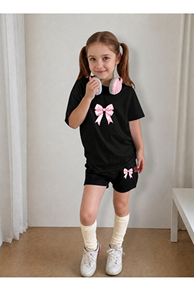 LORVEX Girl's T-Shirt and Shorts Set, Printed Cotton, Summer Casual Fit Combi...