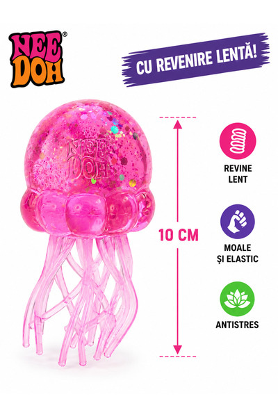 Needoh JELLY SQUISH Meduza ANTISTRES 10 cm, SLOW RISING