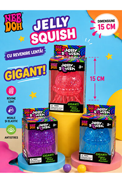 Needoh JELLY SQUISH Meduza ANTISTRESS 15 cm, cu revenire lentă