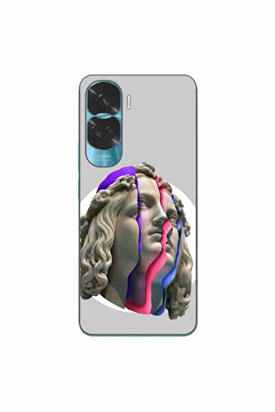 OEM Case compatible with Honor 90 Lite 5G Silicon Gel Tpu Pattern Neon Ruins
