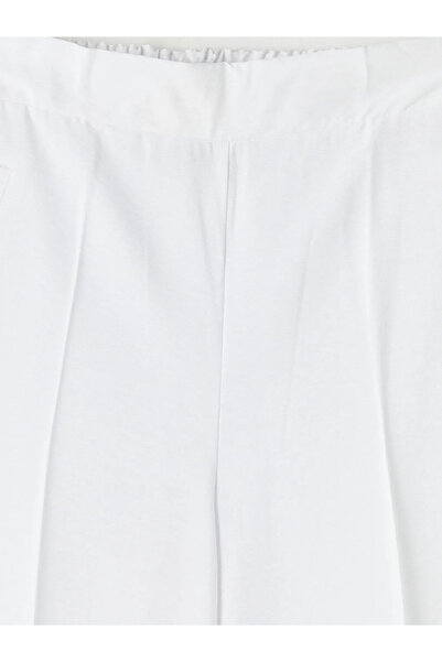 LC Waikiki White Elastic Waist Women's Trousers