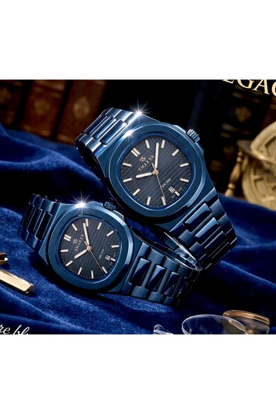 SMAKER Couple Watch Set – His & Her Water Resistant Watches – Stainless Steel...