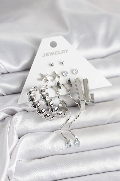 Generic Brand Silver Color Brass 6-Piece Women's Earring Set 5886